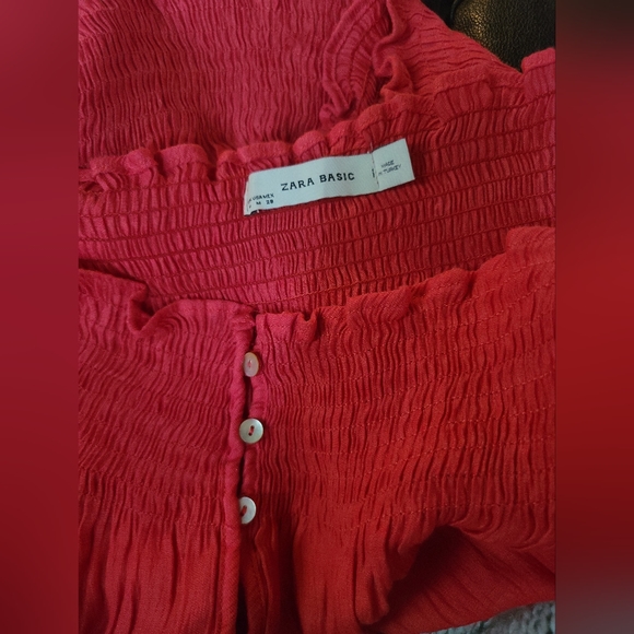 Zara 🔥 fire red/orange Off the shoulder top szM - Picture 2 of 9